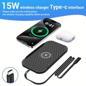 Resim 15W Kablosuz Araba Şarj Cihazı 2'li Telefon ve Kulaklık için, Hızlı Şarj, Kaymaz Silikon Ped, iPhone 15/14, Samsung, Huawei, Xiaomi ile Uyumlu, Masaüstü ve Araba Manyetik Kablosuz Şarj Standı, Araba Şarj Aksesuarları 