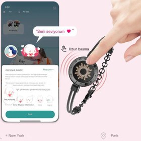 Resim Meanyou Uzak Mesafe Titreşimli Çift Bileklik - Metal Kordon / Altın & Altın 