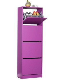 Resim Flat Duo 4 Katlı Ayakkabılık Dolabı - Mor 