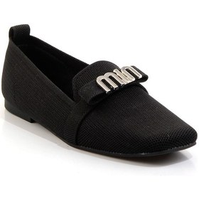 Resim Bambi Siyah Nikel Kadın Loafer Ayakkabı K01327020382 Siyah 