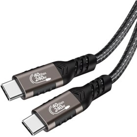 Resim NOVATECH Siyah QG01 Type-C to Type-C USB4 PD Data Kablosu 240W 40Gbps 8K@60Hz 1.2 Metre-NVTH 