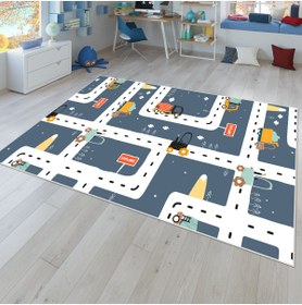Resim FABBHOME Dijital Baskı Kaymaz Taban Makinede Yıkanabilir Çocuk Odası Halısı Bebek Odası Halısı 