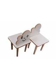 Resim webkapinda Ahşap Çocuk Sandalye Çocuk Oturak 1 Adet Mavi Ahşap Konik Ayak 