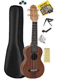 Resim Midex SPA-241 Koa Ağacı Kaliteli Soprano Ukulele Seti 