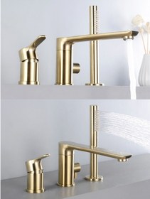 Resim OEM Banyo Bataryası Küvet Jakuzi Duş Seti Ankastre Mat Gold Yeni Ürün 7 Yıl Garantili Ithal 
