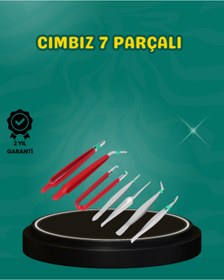Resim UCUZTEKNO Antistatik 7’li Hassas Cımbız Takımı Manyetik Olmayan Uçlu 