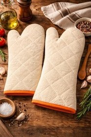 Resim 2'li Termo Fırın Eldiveni – Isıya Dayanıklı Uzun Mutfak Eldiveni | Kalın & Güvenli Koruma 