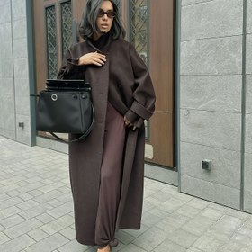 Resim Kadınlar İçin Şık Tweed Ceket - Cepli Kalın Kışlığı, Çizgili H-Silueti, Resmi ve Günlük Ofis ya da Parti ile Uyumlu Klasik Desenli Fonksiyonel ceplerle Zarif Brown Mont 