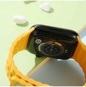 Resim Gpack Apple Watch Series 8 41mm ile Uyumlu Silikon Metal Tokalı Ayarlanabilir Kordon, Beyaz 