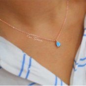 Resim Erer Gümüş Mavi Buzlu Taşlı Damla Kolye Ery04s5 