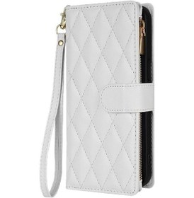Resim İphone Uyumlu Se2 İçin Moda Cüzdan Kılıf Standlı Kartlık Fermuarlı Cepli Koruyucu Kapak Bileklik 
