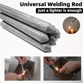Resim 6 Adet Düşük Sıcaklık Evrensel Kaynak Çubuğu, Metal Evrensel Düşük Sıcaklık Kolay Eritme Kaynak Çubukları, Hafif Kaynak Çubuğu, Metal Kaynağı İçin Kolay Kaynak Çubukları, Alüminyum, Demir vb. İçin. 