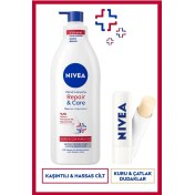 Resim Repair&care Yoğun Nemlendirici Vücut Losyonu 400ml Ve Nemlendirici Dudak Kremi, Kuru Cilt Bakım Seti 