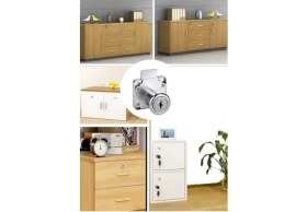 Resim Skygo Profesyonel Kare Çekmece Kilidi, Nikel, Krom, 22 Mm, 4x4 Cm, 2 Anahtarlı, Yüksek Kaliteli, Güvenli Kilit, Dayanıklı, Ofis, Evrak Dolabı Uyumlu, Kolay Montaj, Mobilya Çekmece Kilidi 