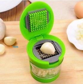 Resim Zhltools 2 Farklı Bıçaklı Hazneli Kapaklı Pratik Sarımsak Soğan Rendesi Yeşil 