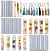 Resim DIY Epoksi Reçine Döküm Kalıbı, Dikdörtgen/Oval Kitap İşaretçileri Aksesuarları Silikon Kalıp, Kitap İşaretçileri Süsleri, Süsler, Atmosferi Geliştirici, Tekrar Kullanılabilir, Tatil Hediyesi El Yapımı, Yaratıcı Kitap İşaretçisi, Tören Hediyesi, Sevimli ve Eğlenceli Kitap İşaretçisi Kalıbı 