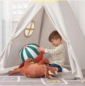 Resim IKEA Çocuk Oyun Çadırı MeridyenDukkan Gri-Sarı 164 cm Katlanır Çadır Oyun Evi 