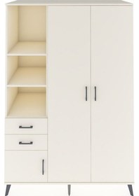 Resim Kronos Dolap 5 Raflı 2 Çekmeceli Tek Askılı 132x59x195 Aytaşı-aytaşı/aytaşı Aytası/aytası - Aytası 