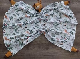 Resim El Yapımı Amigurumi Zürafa Bebek Oyuncağı ve Müslin Battaniye, Uyku Arkadaşı, Yenidoğan Hediyesi 
