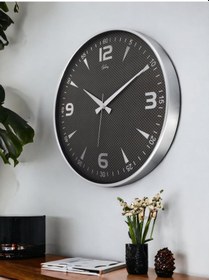 Resim Galaxy 717-g-2 Serisi Klasik Rakamlı Metal Görünümlü Sessiz Akar Modern Duvar Saati 40 Cm Gümüş - Siyah 