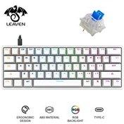 Resim Valkyrie Leaven K620 RGB 61 Key Mavi Tuş Type-C Blue Switch Mekanik Gaming Klavye Beyaz 