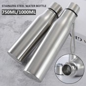 Resim 750ml/1000ml Paslanmaz Çelik Su Şişeleri - Dayanıklı, Sızdırmaz Normal Su Bardağı - Yalıtımsız Bardak - Fitness Tutkunları İçin İdeal - Spor Salonu, Açık Hava Aktiviteleri İçin - Sporcular & Fitness Severler İçin Mükemmel Hediye 