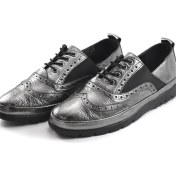 Resim Ernas L21 Deri Gri Oxford Ortopedik Günlük Casual Kadın Iş Ayakkabı 