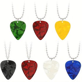 Resim 1 adet Yaratıcı Moda Akrilik Gitar Plektreni Kolye, Günlük Kullanım veya Gitar Pratiği için Uygun 