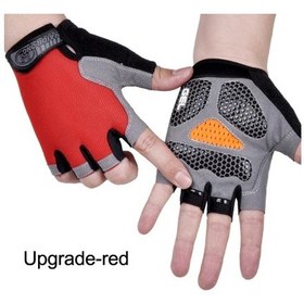 Resim Anti Kayma Şok Nefes Yarım Parmak Eldiven Nefes Bisiklet Eldiveni Spor Erkek Pembe M Pembe 