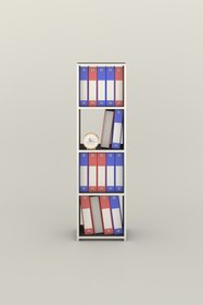 Resim Kenzlife Klasörlük Raflı Börteçin Gri 140*40*30 Kitaplık Ofis Arkalıksız 