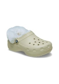 Resim Crocs Classic Platform Fuzz Lined Clog Bone Terlik 212854 2y2 Bej 