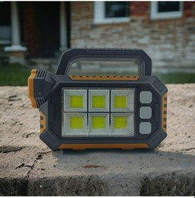 Resim 15w Güneş Enerjili Powerbank Özellikli Çok Fonksiyonlu Işıldak Fener Gs490 Siyah 