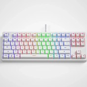 Resim Valkyrie Leaven K870 Blue Switch Mekanik Gaming Oyun Klavyesi Rgb 61 Key Mavi Tuş Type-C Klavye Beyaz 