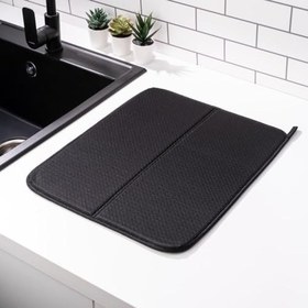 Resim Mutfak Tezgahı için Bulaşık Kurutma Paspasları, Çeşitli Amaçlar İçin Süper Emici Mikrofiber Bulaşık Süzgeci, Şık ve Etkili, Hızlı Kuruyan Bulaşık Matı, 43 cm x 35 cm, Siyah 