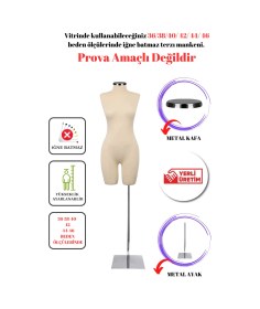 Resim Pantolon Giyebilen İğne Batmaz Vitrin Amaçlı Terzi Mankeni Prova Mankeni 36-38-40-42-44-46 Beden 