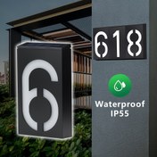 Resim RUOCIN Güneş Enerjili LED Ev Numarası Lambası - IP55 Yüksek Kaliteli Dış Mekan Adres Tabelası, Otomatik Açma/Kapama, Güneş Paneli & Batarya Yedek Güç, Ön Kapı, Bahçe, Avlu için Modern Siyah/Beyaz Tasarım - Vidalar/Yapışkanlı Montaj ile Kolay Kurulum - Konut & Ticari Kullanım için İdeal, Güneş Enerjili Dış Mekan Aydınlatmaları, Bahçe Aydınlatması, Şık Dikdörtgen Tasarım, Dayanıklı Plastik Kasa, Hava Koşullarına Dayanıklı Malzeme, Mülk Yöneticileri, Güneş Enerjili Dış Mekan Lambası, Dış Mekan Du 
