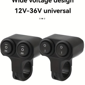 Resim 2'si 1 Arada Motosiklet Anahtarı, 3 Konum ve 2 Konum Seçenekleri ile, 12-36V Sert Kablolu Motosikletler, Tricykler vb ile Uyumlu, Siyah, Pil Olmadan 