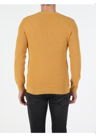 Resim Colin's Slim Fit Bisiklet Yaka Erkek Safran Kazak CL1052174_Q1.V1_YLS 