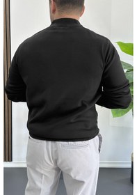 Resim Edwox Erkek Yarım Fermuarlı Normal Kalıp Kazak Siyah Edw411 Siyah 