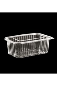 Resim Kalbi Ticaret Plastik Sızdırmaz Kap 2000 gr 100'lü Saklama Kabı Şeffaf Kullan At Kase Plastik Kapaklı Kase 