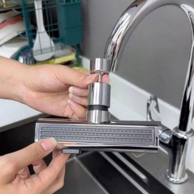Resim Assess Store Mutfak ve Banyo Için 1080 Derece Dönebilen Robotik Musluk Başlığı - Çok Fonksiyonlu Şelale Akışlı Havalandırıcı, M22/M24 Uyumlu, Kolay Kurulumlu Tasarruf Başlığı 