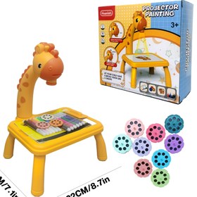 Resim Küçük Sarı Zürafa Projeksiyonlu Resim Masası - Çok Fonksiyonlu Eğitici ve Yaratıcı Oyun Seti, Sanat Malzemeleri ile Birlikte, Dayanıklı ABS Reçine, 3 Yaş ve Üzeri Kız ve Erkek Çocuklar İçin İdeal Hediye (Noel, Cadılar Bayramı) 