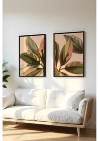 Resim Huhuli Ahşap Siyah Çerçeveli 2 Parça Set Tablo Huhu23 