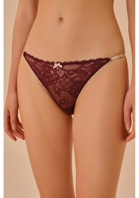 Resim Suwen Amber Detaylı Slip Külot St4365601d020 Bordo 