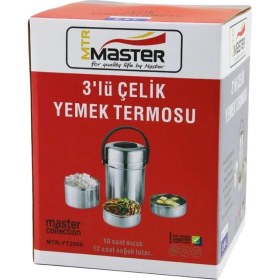 Resim Master 3lü Çelik Yemek Termosu Sefer Tası 2lt 
