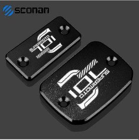 Resim Husqvarna 701 Supermoto 2016 2022 İçin Cnc Yağ Ve Fren Debriyaj Deposu Kapağı Logo-2 Turuncu. 