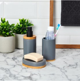 Resim Tohana Seramik Üçlü Banyo Seti - Gri 