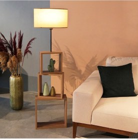 Resim Homing Kumaş Başlıklı Modern Raflı Lambader Ayd-2902 