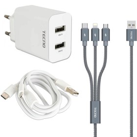 Resim Tecno Lightning - Type-C 12 Watt Hızlı Şarj Aleti Beyaz 