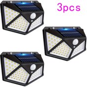 Resim 3 adet/6 adet/Güneş Işıkları Dış Mekan 100 LED Süper Enerji Tasarrufu, Hareket Sensörlü Güvenlik Işığı, 270° Menzilli Aydınlatma Duvar Aplik, Bahçe, Çim, Veranda, Çit, Giriş Yolu için 3 Modlu Kablosuz Güneş Işıkları 